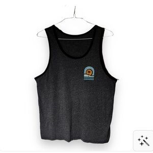 Men's Gray Tank Top with Palm Tree Design